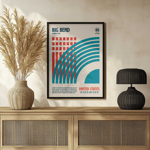 Tablou înramat „Big Bend National Park Travel Poster” de Retrodrome