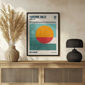 Tablou înramat „Yorkshire Dales National Park Travel Poster” de Retrodrome