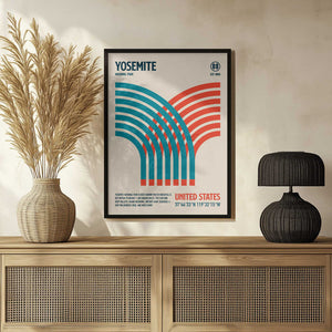 Tablou înramat „Yosemite National Park Travel Poster” de Retrodrome
