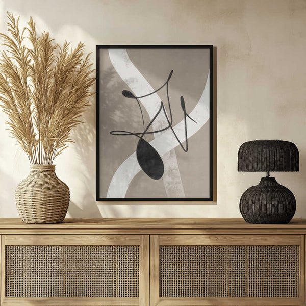 Tablou înramat „Beige abstract No.2” de Anne-Marie Volfova