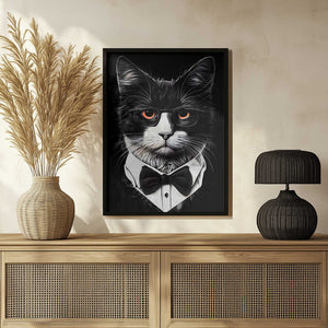 Tablou înramat „Hipster cat animal art” de Justyna Jaszke