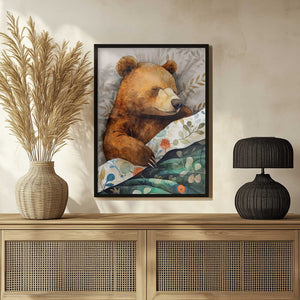 Tablou înramat „Sleepy Bear animal story” de Justyna Jaszke