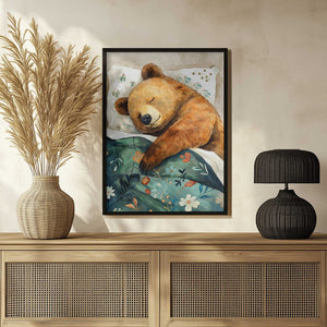 Tablou înramat „Sleepy Bear animal story” de Justyna Jaszke