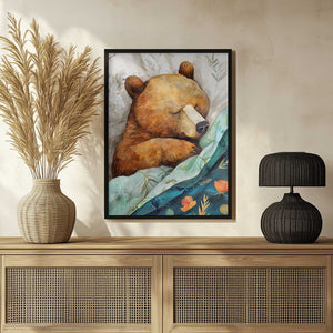 Tablou înramat „Sleepy Bear animal story” de Justyna Jaszke