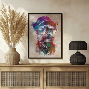 Tablou înramat „Dog graphic 1” de Justyna Jaszke