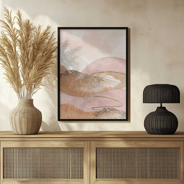 Tablou înramat „Landscape in pink-2” de Sally Ann Moss