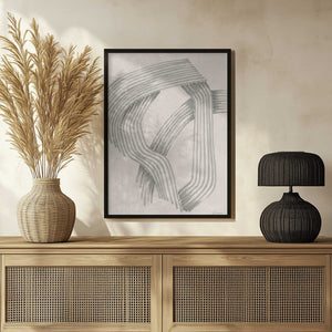 Tablou înramat „Abstract Grey Intersections 01” de Lucrecia Caporale