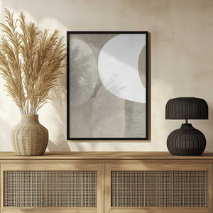 Tablou înramat „Black White Neutral Shapes 1” de cartissi