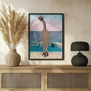 Tablou înramat „Giraffe on holiday” de Sarah Manovski