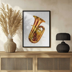 Tablou înramat „Tuba Abstract Watercolor” de Michael Tompsett