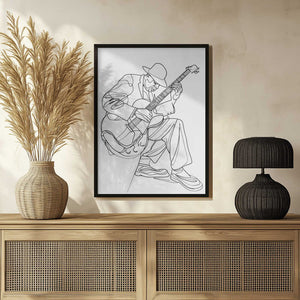 Tablou înramat „Line Art Musican 3” de Justyna Jaszke