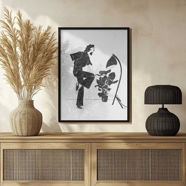 Tablou înramat „Jlr Dancingathome4 Blackandwhite Copy” de Jenny Liz Rome