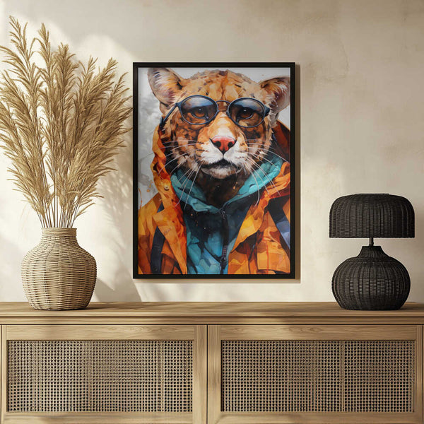 Tablou înramat „Cheetah Watercolor Animal Art” de Justyna Jaszke