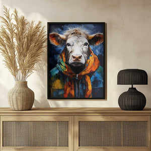 Tablou înramat „Cow Watercolor Animal Art” de Justyna Jaszke