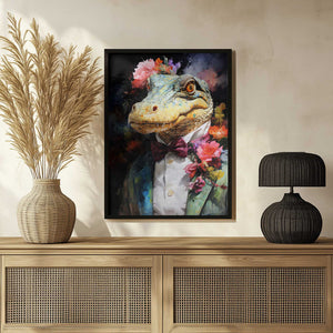 Tablou înramat „Crocodile Watercolor Animal Art” de Justyna Jaszke