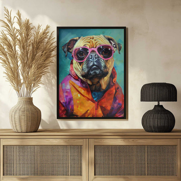 Tablou înramat „Dog Watercolor Animal Art” de Justyna Jaszke