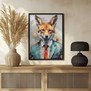 Tablou înramat „Fox Watercolor Animal Art (2)” de Justyna Jaszke