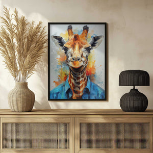 Tablou înramat „Giraffe Watercolor Animal Art (1)” de Justyna Jaszke