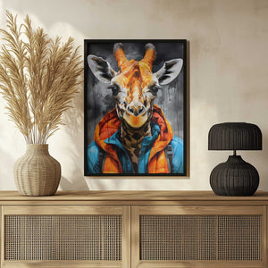 Tablou înramat „Giraffe Watercolor Animal Art (2)” de Justyna Jaszke