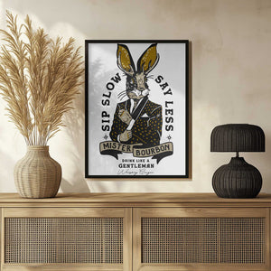Tablou înramat „Mister Bourbon Jackalope In Smoking Jacket” de The Whiskey Ginger