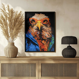 Tablou înramat „Eagle Hipster Watercolor Animal Art” de Justyna Jaszke