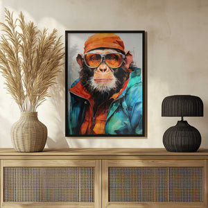 Tablou înramat „Gorilla Watercolor Animal Art” de Justyna Jaszke