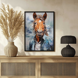Tablou înramat „Horse Watercolor Animal Art” de Justyna Jaszke