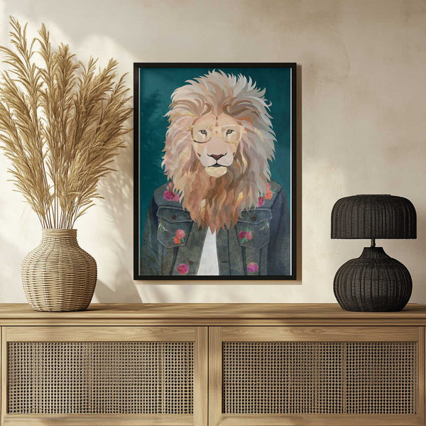 Tablou înramat „Golden fashion lion 2” de Sarah Manovski