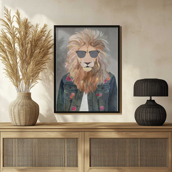 Tablou înramat „Golden fashion lion 4” de Sarah Manovski