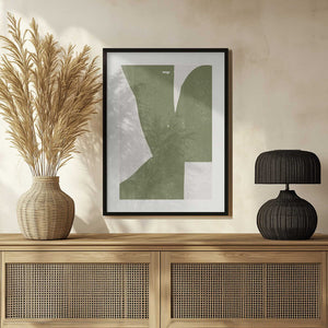 Tablou înramat „Green Abstract Form” de THE MIUUS STUDIO