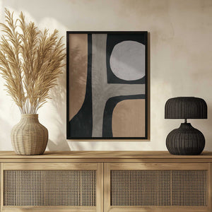 Tablou înramat „Normal grey organic shape” de Little Dean