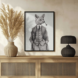 Tablou înramat „The Vintage-style Fox” de Mike Koubou