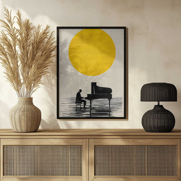 Tablou înramat „Piano under the Sun” de Layla Oz