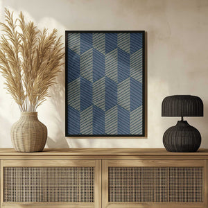 Tablou înramat „Geometric Pattern with Repeating Rhombus Shapes” de Annick