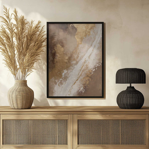 Tablou înramat „Earthy Tones With Gold Accents” de Alpenglow Workshop