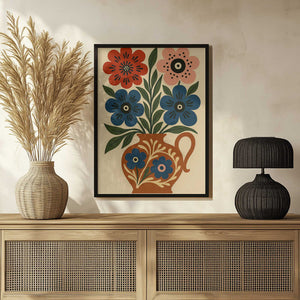 Tablou înramat „Floral Vase Delight” de Marianne Bassil