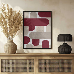 Tablou înramat „Curved Stripes Harmony” de Vitor Costa