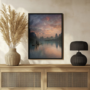 Tablou înramat „Li River Sunrise” de Yan Zhang