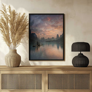 Tablou înramat „Li River Sunrise” de Yan Zhang