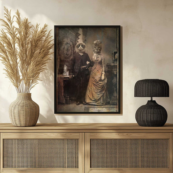 Tablou înramat „Cat Couple” de DDiArte