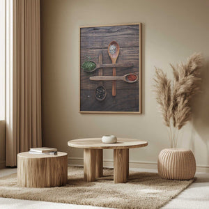 Tablou înramat „Wooden Spoons With Colorful Spices” de Karina Aleksandrova