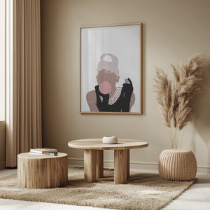 Tablou înramat „Bubblegum Girl” de Pictufy Studio II