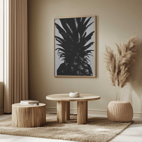 Tablou înramat „Pineapple bw” de Pictufy Studio III