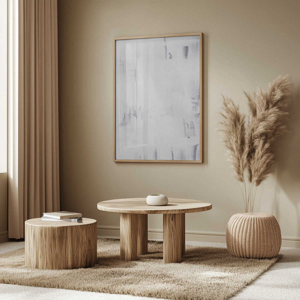 Tablou înramat „Soft White Brushstrokes” de uplusmestudio