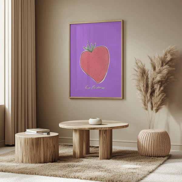 Tablou înramat „Stylized Strawberry Delight” de uplusmestudio