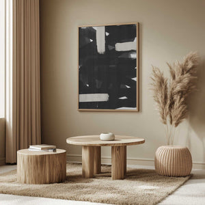 Tablou înramat „Monochrome Brushstrokes” de uplusmestudio
