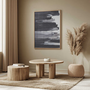 Tablou înramat „Monochrome Brushstrokes” de uplusmestudio