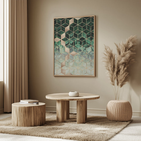 Tablou înramat „Leaves And Cubes” de Elisabeth Fredriksson