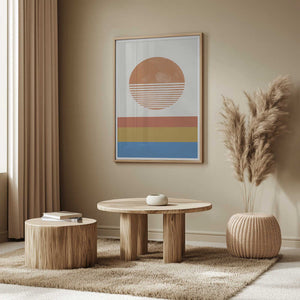 Tablou înramat „Striped Horizon Sun” de THE MIUUS STUDIO