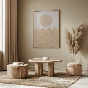 Tablou înramat „Golden Sun Waves” de THE MIUUS STUDIO